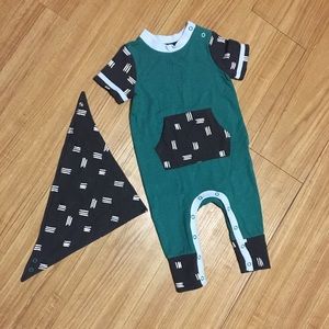 Onesie outfit with matching bib/bandana